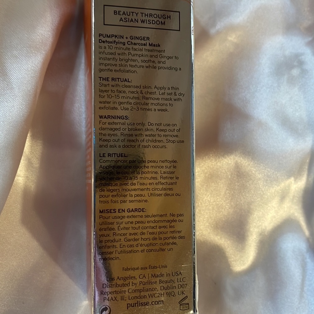 Purlisse Pumpkin & Ginger Detoxifying Charcoal Mask 2.5 oz- all skin types - Picture 3 of 6